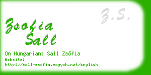 zsofia sall business card